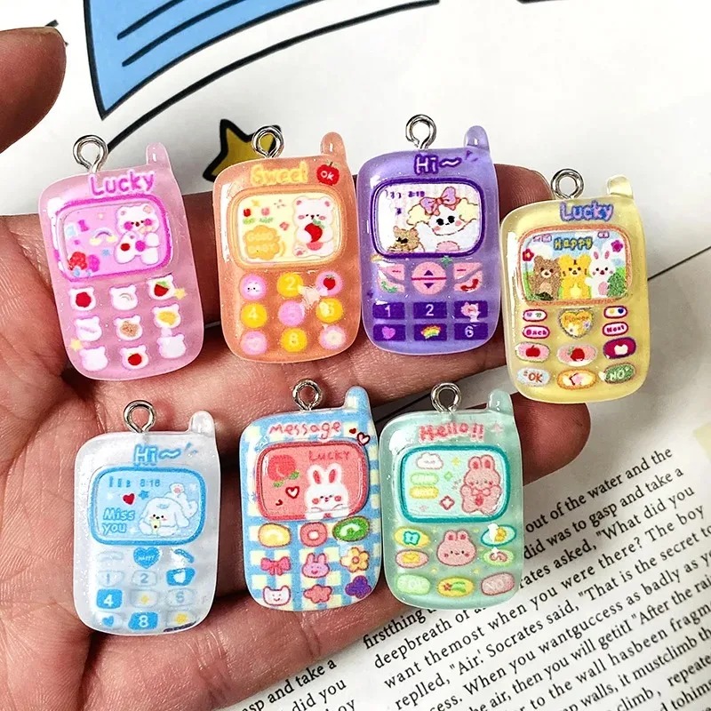 Resin Art Keychain - 10 peças de pingentes de resina