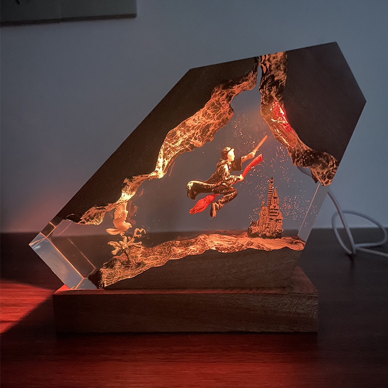 Resin Artist - Luminária de Resina Epóxi de Madeira,