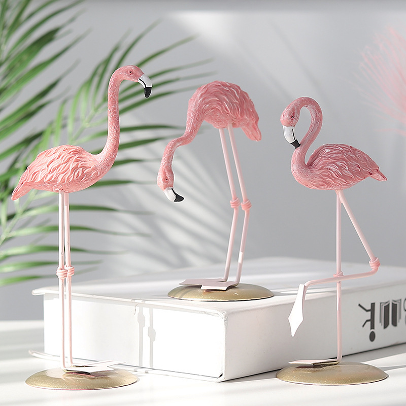 Resin Art Gift For Wedding - Conjunto de 3 Figuras de Flamingo