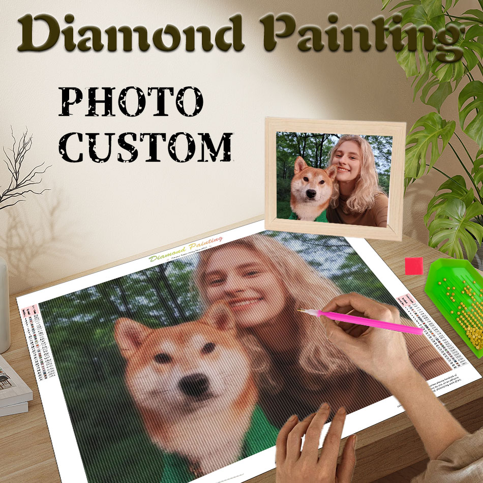 Resin Art Gift For Wedding - Pintura em Diamante PhotoCustom, Crie Arte