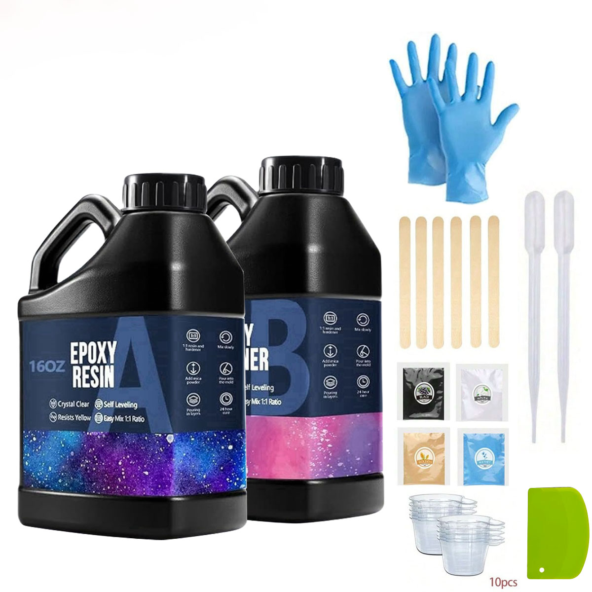 Resin Art And Wood - Kit de resina epóxi cristalina 1000ml,