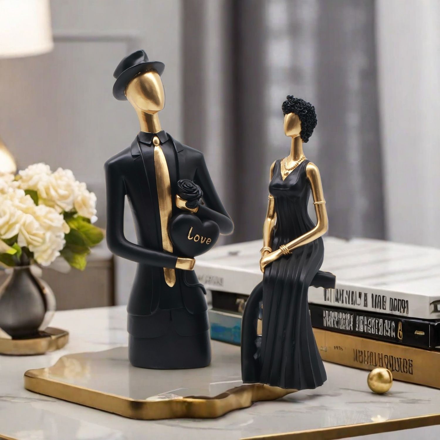 Escultura de resina decorativa - Resin Art Gift For Wedding avaliação e preço